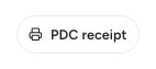The PDC receipt button on the Payments tab of a contract, marked.